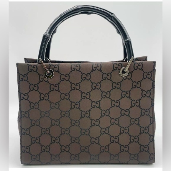Authentic Gucci GG Canvas Brown Tote Bag with bamboo handles ECU COA included - Picture 3 of 17